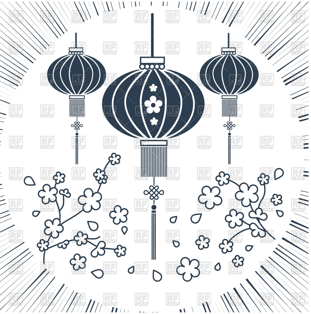 1190x1200 Chinese New Year Icon In Linear Style Vector Image Of Holiday