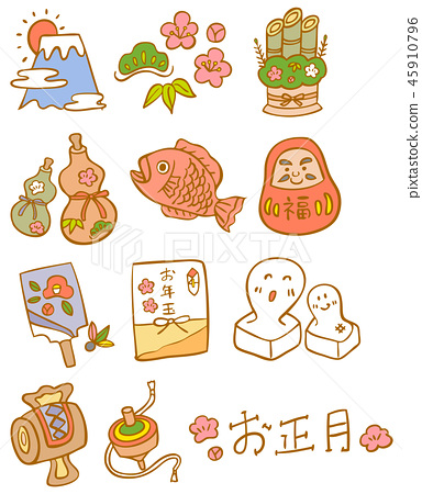 384x450 New Year's Day Icon Hand Drawn Color