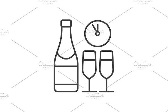 580x386 New Year's Eve Party Icon Vector Clock