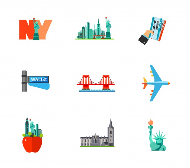 626x553 Travelling To New York Icon Set Vector Free Download