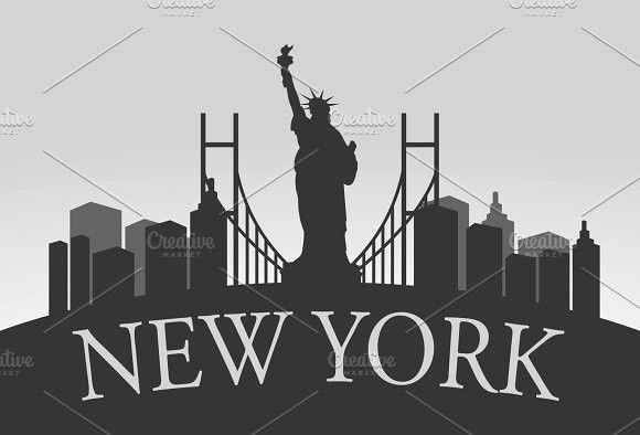 New York Silhouette Landscape Travel Icons Travel Icons 580x394 New York Silhouette Landscape Travel Icons Travel Icons