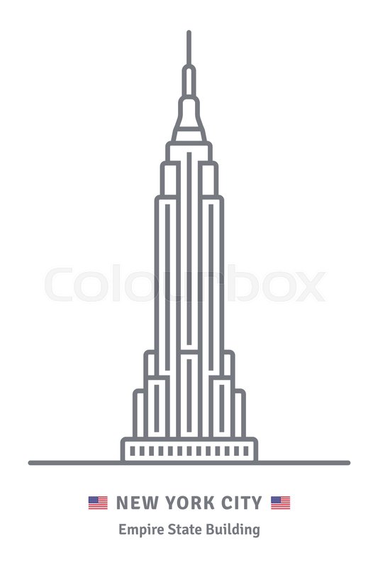533x800 New York City Line Icon Empire State Stock Vector Colourbox