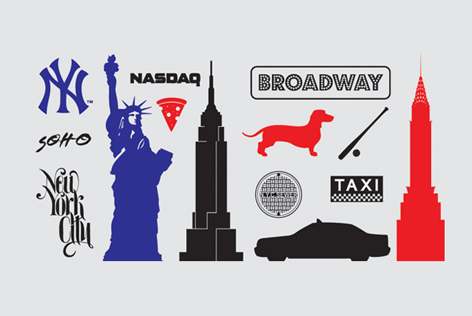 680x455 New York Icons Silhouette Vectors