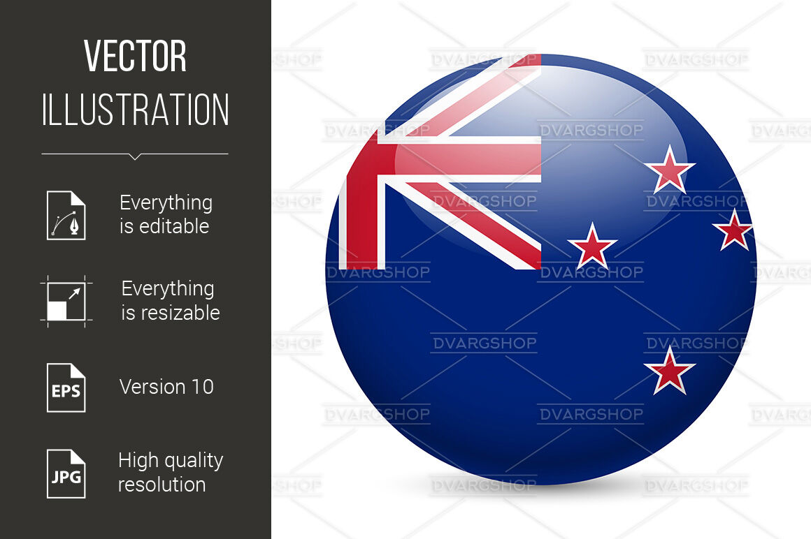 1160x772 Round Glossy Icon Of New Zealand