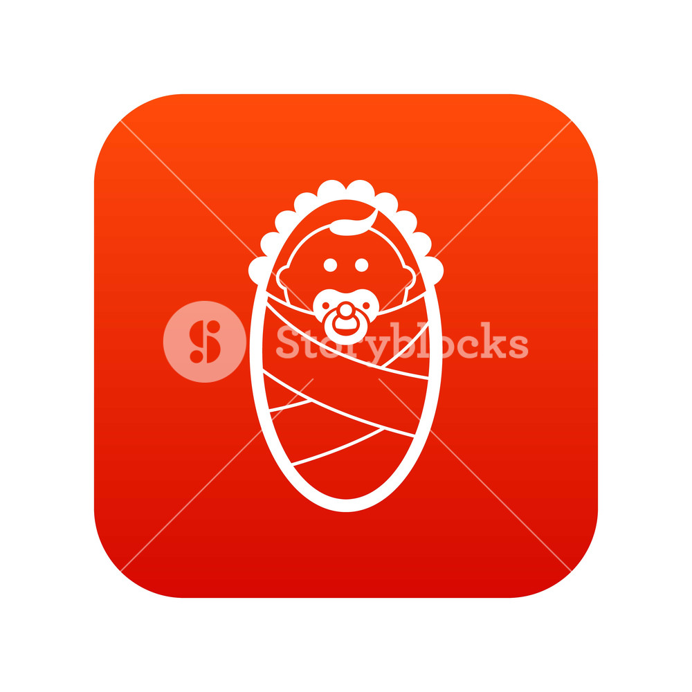 Newborn Icon Digital Red For Any Design Isolated On White Vector 1000x1000 Newborn Icon Digital Red For Any Design Isolated On White Vector
