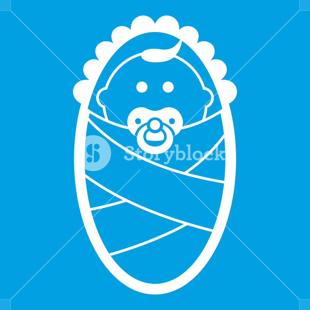 Newborn Icon White Isolated On Blue Background Illustration 1000x1000 Newborn Icon White Isolated On Blue Background Illustration
