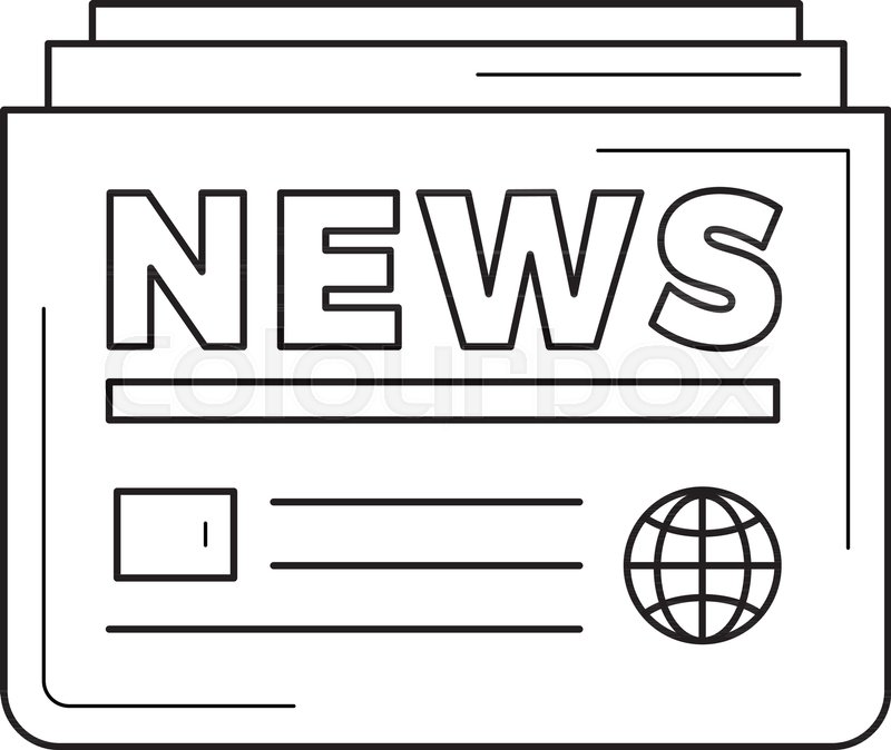 800x674 Newspaper Vector Line Icon Isolated On Stock Vector Colourbox