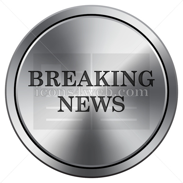 600x600 Breaking News Icon Round Icon Imitating Metal