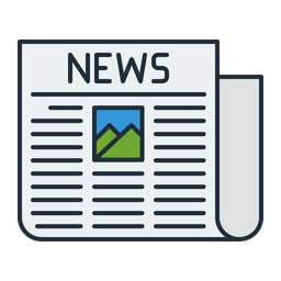 256x256 Newspaper Icon Of Colored Outline Style