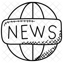 256x256 World News Icon Of Doodle Style