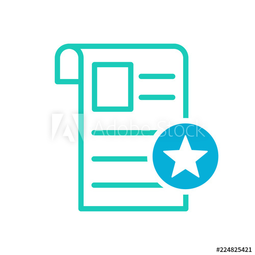 500x500 Newspaper Icon, Current Events, News Icon With Star Sign