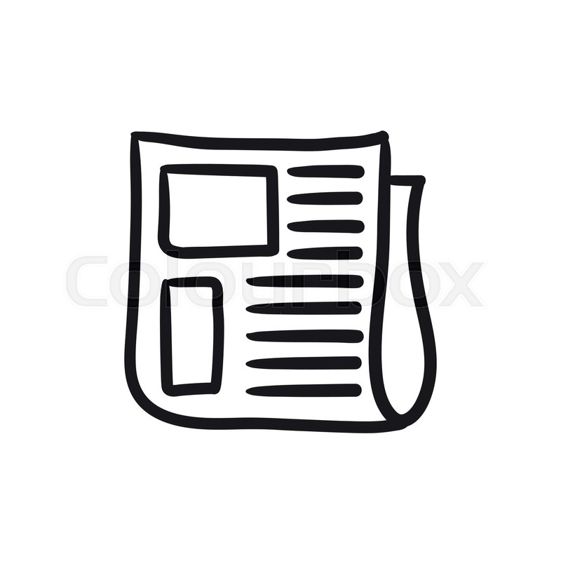 800x800 Newspaper Vector Sketch Icon Isolated Stock Vector Colourbox