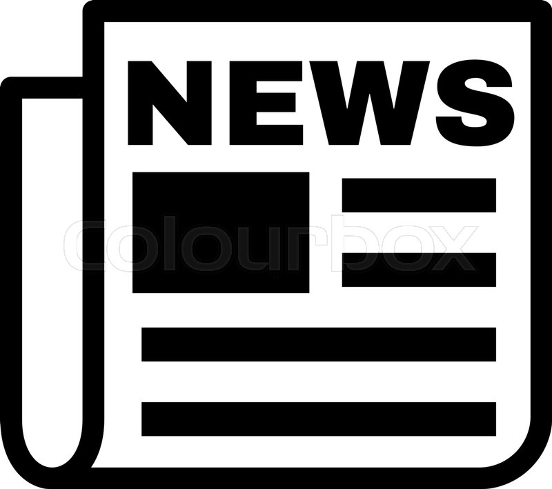 800x709 The News Icon Newspaper Symbol Flat Stock Vector Colourbox