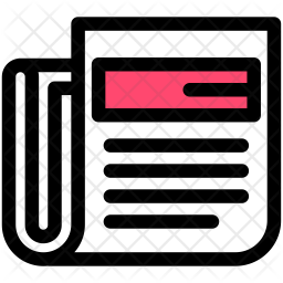 256x256 Newspaper Icon Of Colored Outline Style