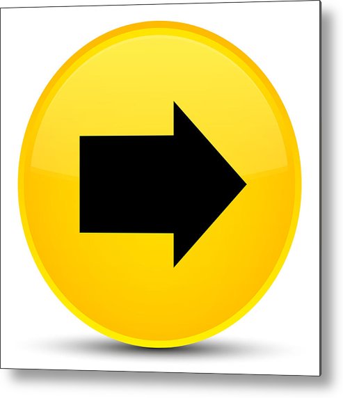 493x572 Next Arrow Icon Special Yellow Round Button Metal Print
