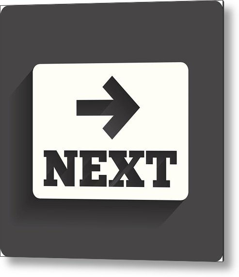 493x572 Arrow Sign Icon Next Button Navigation Symbol Metal Print
