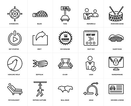 450x365 Set Of Icons Such As Drivers License, Agile, Bull Bear, Motion