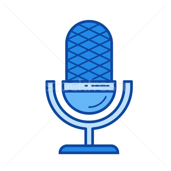 600x600 Record Microphone Line Icon Vector Illustration Andrei Krauchuk