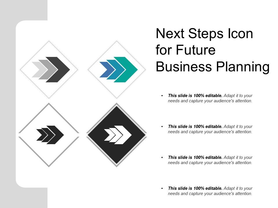 960x720 Next Steps Icon For Future Business Planning Presentation