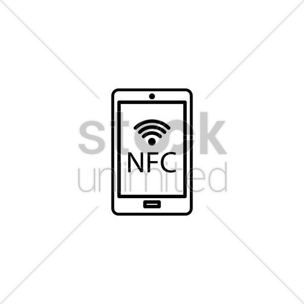 600x600 Nfc Phone Icon Vector Image