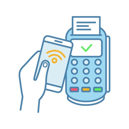 450x450 Successful Nfc Smartphone Payment Color Icon Nfc Phone And Pos