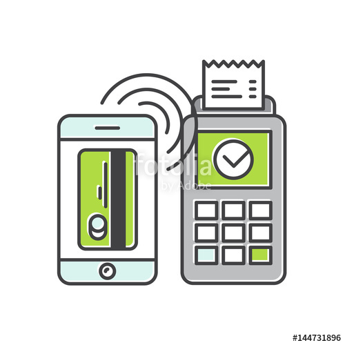 500x500 Vector Icon Of Pos Terminal Confirms The Payment Made Through