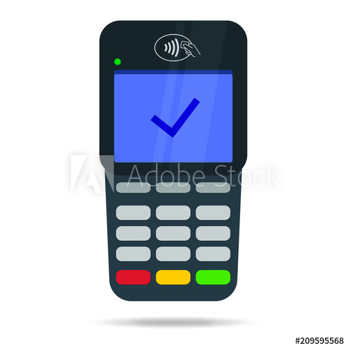 500x500 Nfc Contact Less Payment Terminal With Symbol Or Icon For Touch