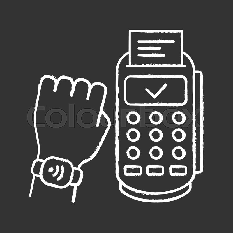 800x800 Nfc Smartwatch Chalk Icon Near Field Stock Vector Colourbox