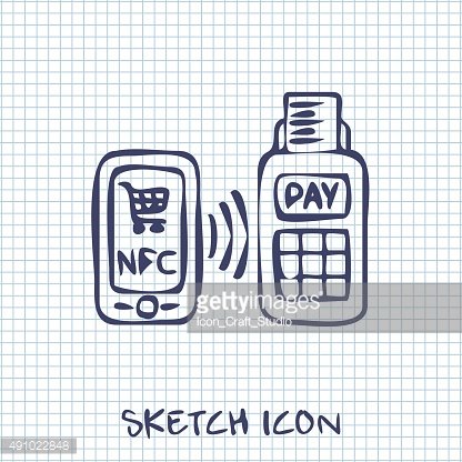 416x416 Nfc Payment From Mobile Phone Icon Premium Clipart