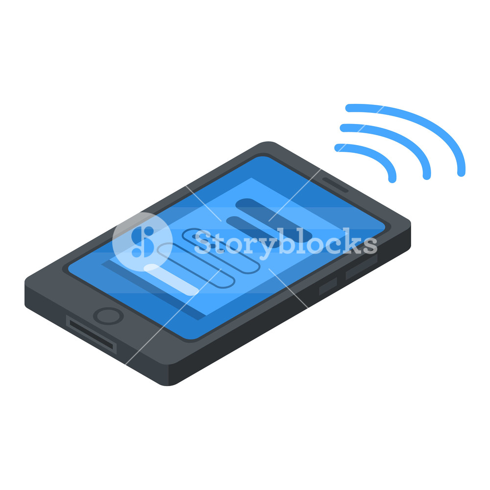 1000x1000 Smartphone Nfc Payment Icon Isometric Of Smartphone Nfc Payment