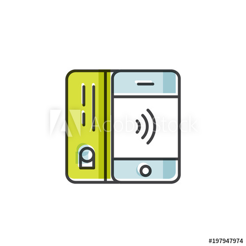 500x500 Vector Icon Style Illustration Of Payment Made Through Mobile