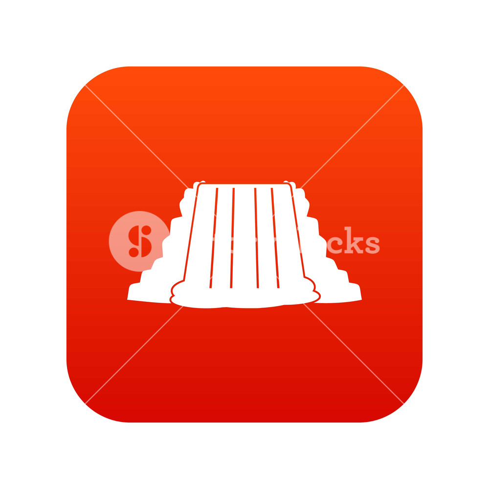 1000x1000 Niagara Falls Icon Digital Red For Any Design Isolated On White