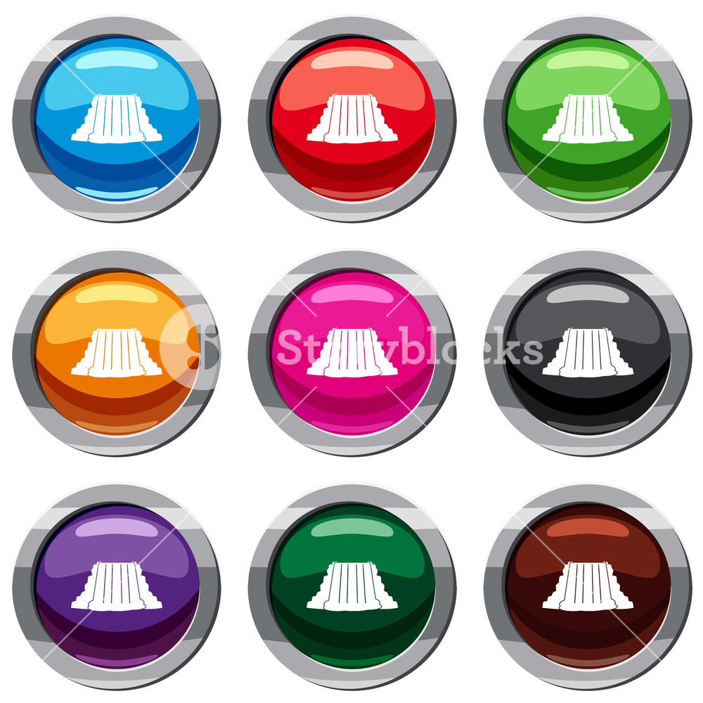 1000x1000 Niagara Falls Set Icon Isolated On White Icon Collection