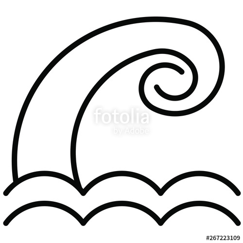 500x500 Nice Outline Tsunami Vector Icon Stock Image And Royalty Free