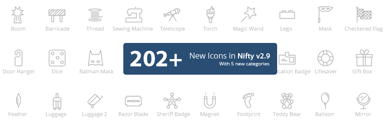 800x250 Line Icons Pack Nifty