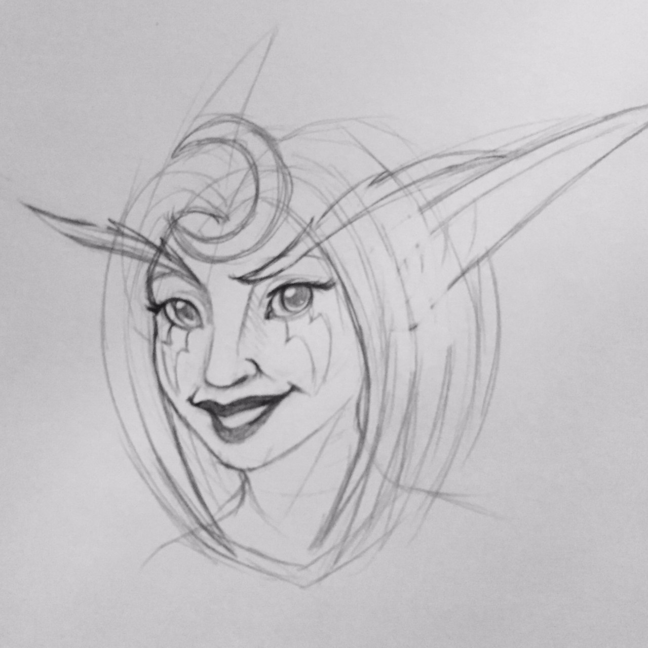 1279x1280 Night Elf Icon Commission Sketch