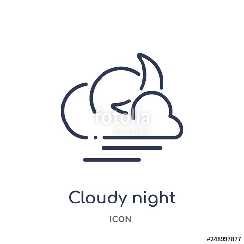 500x500 Cloudy Night Icon From Weather Outline Collection Thin Line