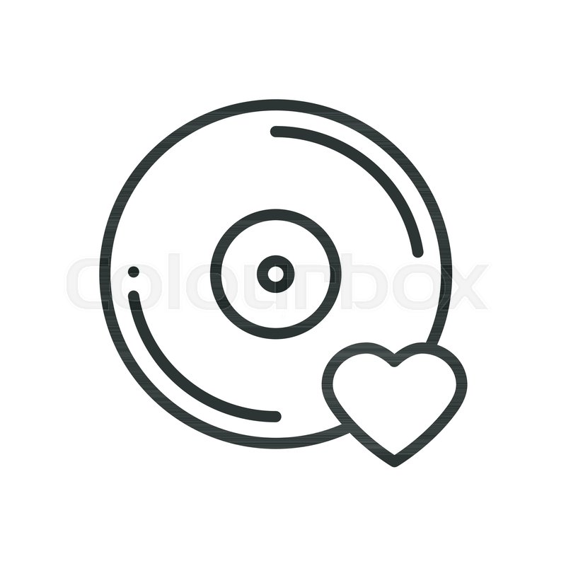 800x800 Vinyl Line Icon Favorite Song Vinyl Stock Vector Colourbox