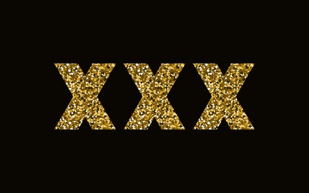 450x281 Xxx Vector Illustration Icon With Golden Sparkle Dark Background