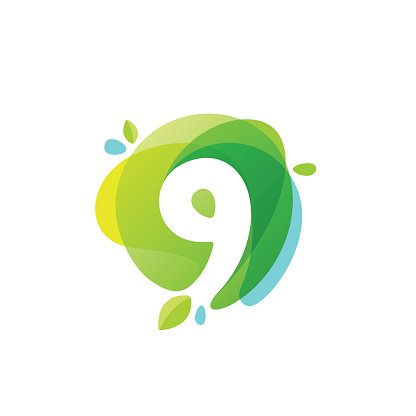 416x416 Number Nine Icon At Green Watercolor Splash Premium Clipart