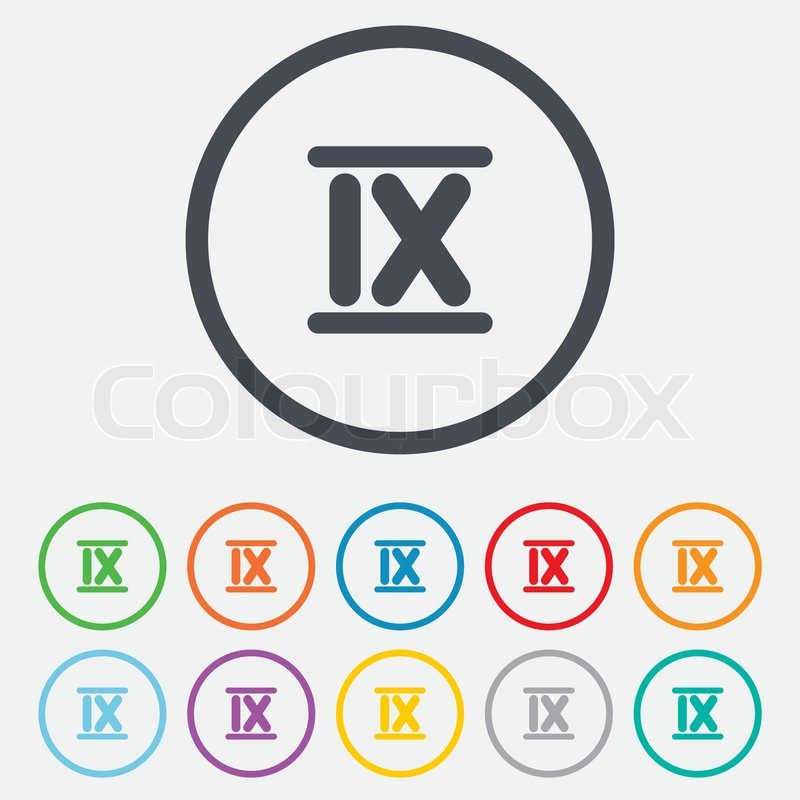 800x800 Roman Numeral Nine Sign Icon Roman Stock Vector Colourbox