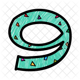 256x256 Nine Icon Of Colored Outline Style