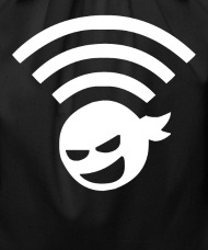 190x228 Wifi Ninja Icon Wifi Internet Connection Cotton Drawstring Bag