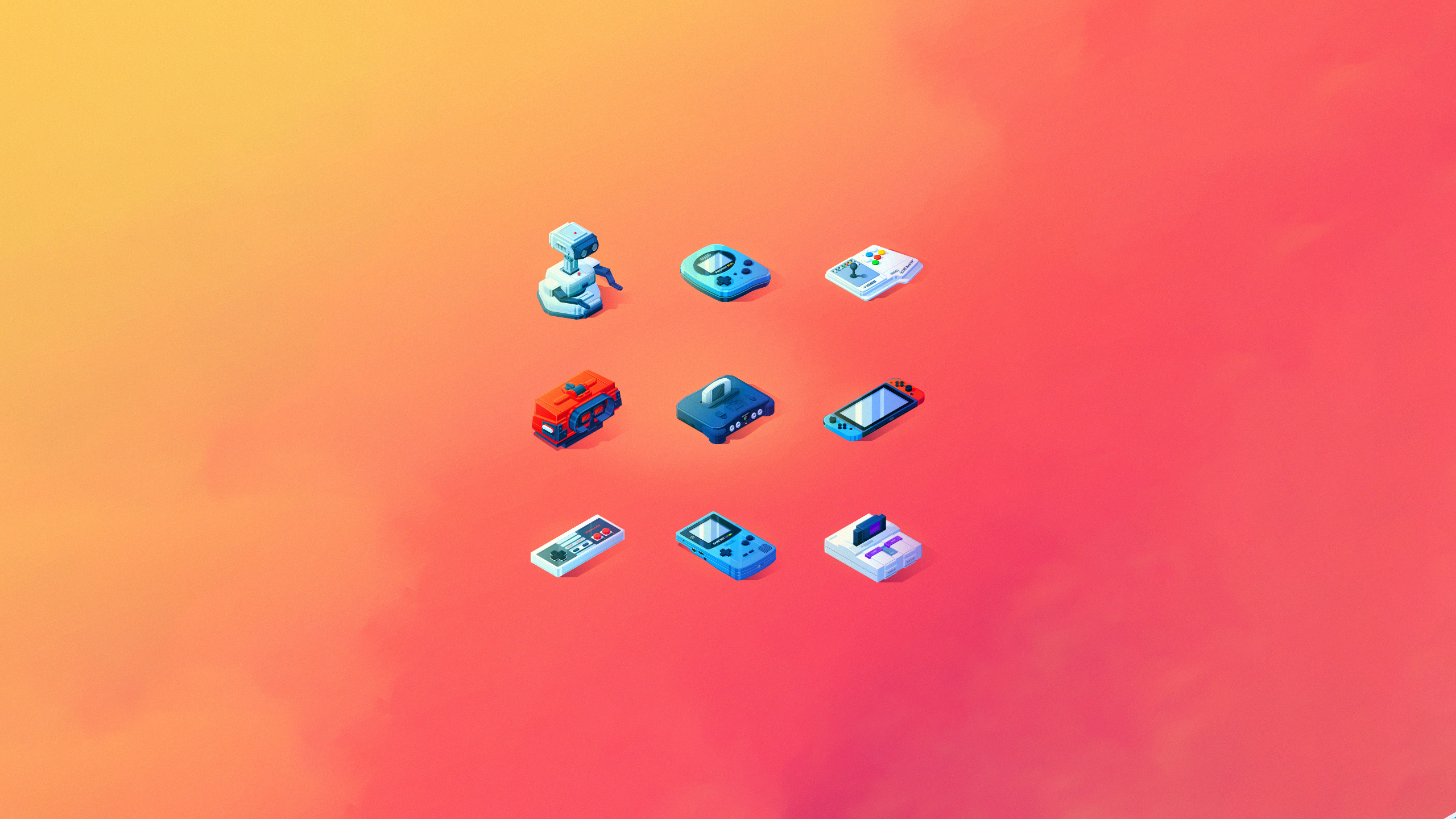 2560x1440 Wallpaper Nintendo Switch, Gameboy Advance, Illustration, Super