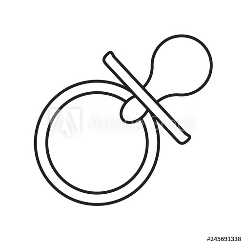500x500 Baby Nipple Icon Contour Black And White Vector Illustration