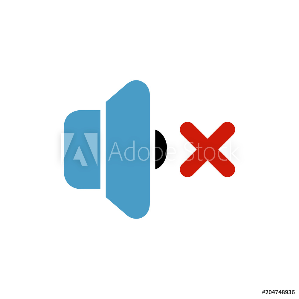 1000x1000 Fotografie, Obraz Mute Speaker Sign Icon No Sound Symbol