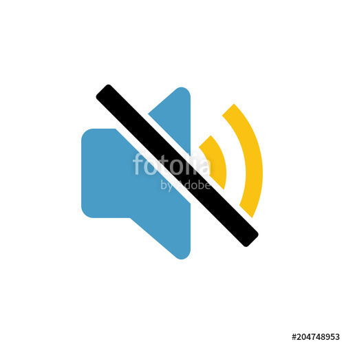 500x500 Mute Speaker Sign Icon No Sound Symbol