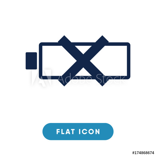 No Battery Vector Icon, Low Battery Symbol Modern, Simple Flat 500x500 No Battery Vector Icon, Low Battery Symbol Modern, Simple Flat
