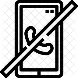 No Cell Phone Icon Of Line Style 256x256 No Cell Phone Icon Of Line Style