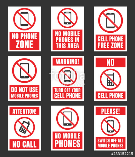 No Mobile Phone Icon Set, Cell Phone Prohibited Stock Image 429x500 No Mobile Phone Icon Set, Cell Phone Prohibited Stock Image